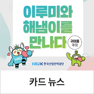 한국산업인력공단 수호천사 이루미와 해냄이를 만나다 귀여움 주의 HRDK 한국산업인력공단 카드뉴스